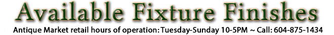 Available Finishes for Lighting Fixtures - Antiques Direct Worldwide